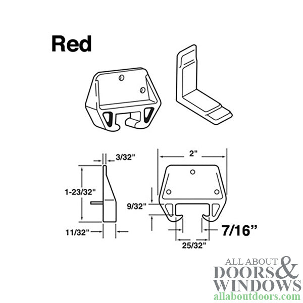 Drawer Track Guide Kit - Red - 7/16