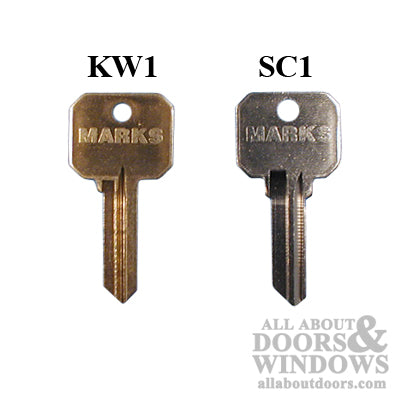 Marks A Key Way KW1 5 Pin Key Blanks - Marks A Key Way KW1 5 Pin Key Blanks