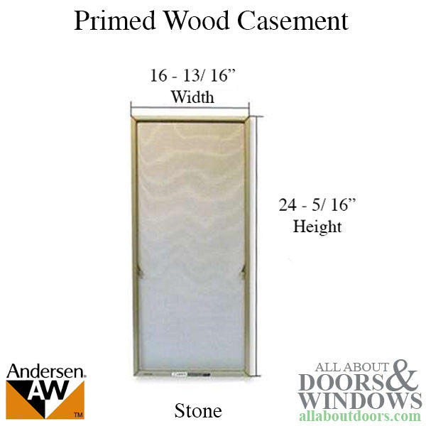 Window Screen, Primed Casement, N2  16 13/16 x 24 5/16 - Stone - Window Screen, Primed Casement, N2  16 13/16 x 24 5/16 - Stone