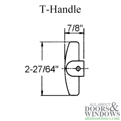 Window Crank Handle, 11/32 Spline, T-Shape - Window Crank Handle, 11/32 Spline, T-Shape