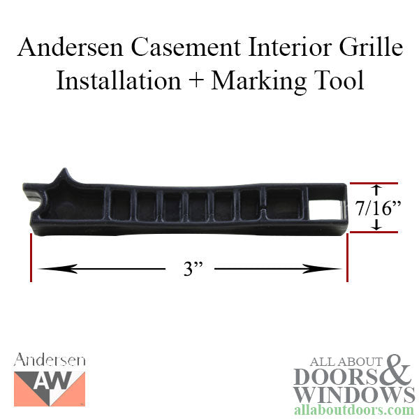 Andersen Perma-Shield Casement Windows - Interior Grille Installation / Marking Tool - Andersen Perma-Shield Casement Windows - Interior Grille Installation / Marking Tool