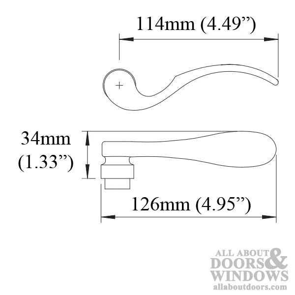 Munchen Low-Profile Lever Handle for Right Handed Multipoint Lock Handlesets - Oil-Rubbed Brass - Munchen Low-Profile Lever Handle for Right Handed Multipoint Lock Handlesets - Oil-Rubbed Brass