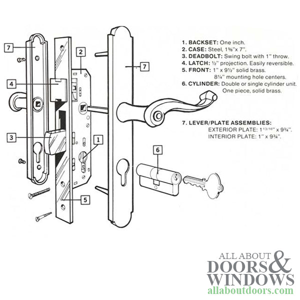 Mortise Lockset, Marks 2750 ThinLine, Full Trim, Fixed Dummy - Choose Color - Mortise Lockset, Marks 2750 ThinLine, Full Trim, Fixed Dummy - Choose Color