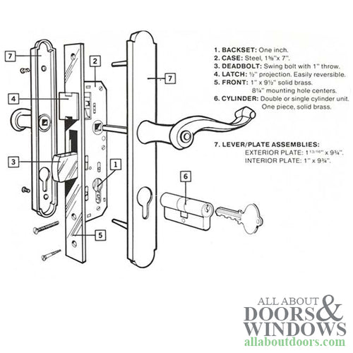 Mortise Lockset, Marks 2750 ThinLine, Full Trim, Fixed Dummy - Choose Color - Mortise Lockset, Marks 2750 ThinLine, Full Trim, Fixed Dummy - Choose Color