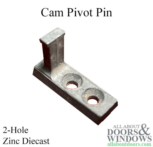 Tilt-In Window Locking Cam Pivot Pin, 2 hole Tilt Stud for Tilt-In wood windows - Zinc Diecast