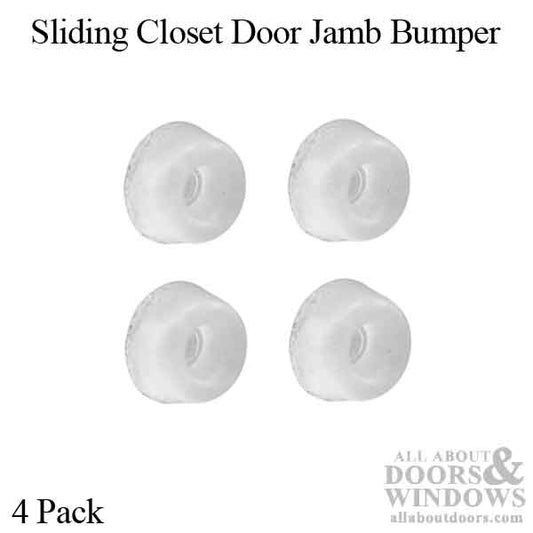 Sliding Closet Door Bumper, 3/8" projection, 4 pack, Clear