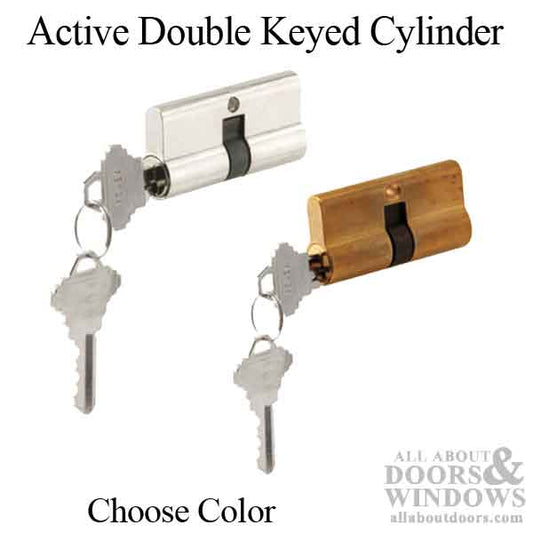 64mm Active Double Keyed Euro Profile Cylinder  -  Choose Color