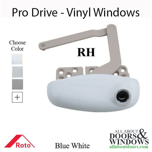 Roto 8-1/64" Split Arm, Pro Drive, RH Vinyl Window Application