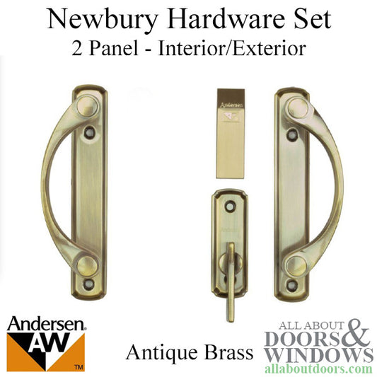 Andersen Newbury 2 Panel Gliding Door Hardware Set - Antique Brass