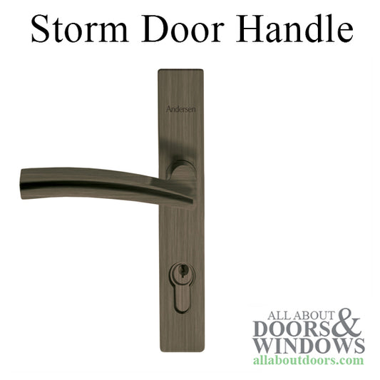 Andersen Storm Door Handle Set With Deadbolt Lock Compatible With ALL 4000 & 3000 Series Storm Doors Brushed Dark Nickel Storm Door Hardware Set