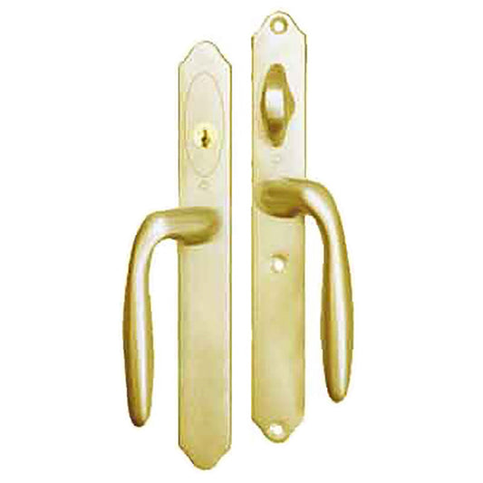 Hoppe HLS 9000 Sliding Door Handle Set with Verona Lever Active Keyed Resista Brass