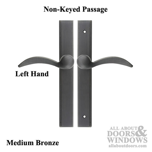 Left Hand 11 x 1.5 Inch Non-Keyed Passage with Durango Lever - Medium Bronze