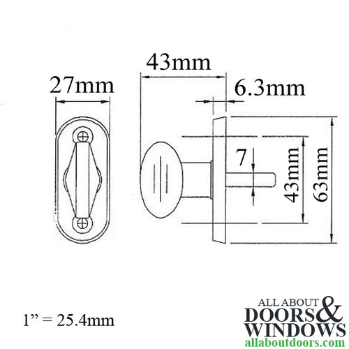 Rosette with Thumbturn for Venting Atrium Sidelites - Choose Color - Rosette with Thumbturn for Venting Atrium Sidelites - Choose Color