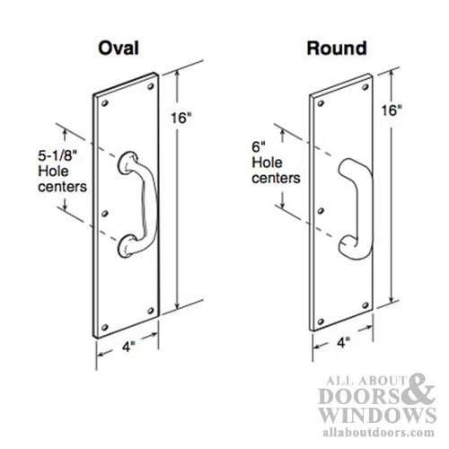 4 x 16 Pull Plate with Round Pull Handle - 4 x 16 Pull Plate with Round Pull Handle