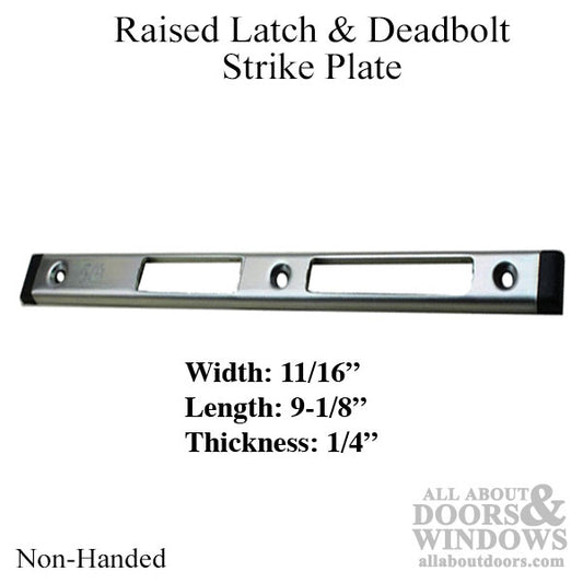 Non-handed Latch & Deadbolt Strike Plate, 1/4 inch raised