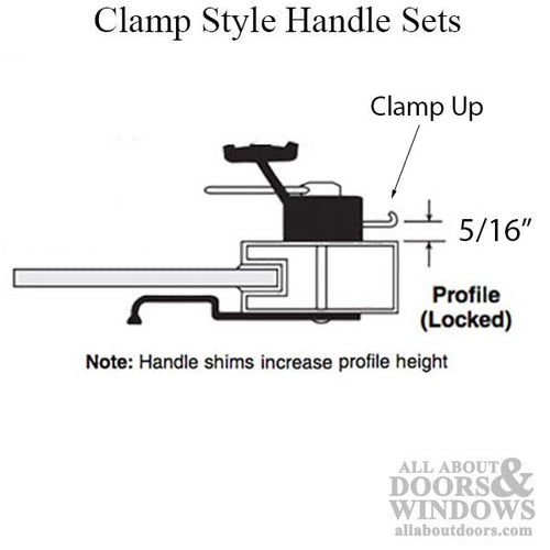 Sliding Patio Door Handle Set, Reverse Clamp - Sliding Patio Door Handle Set, Reverse Clamp