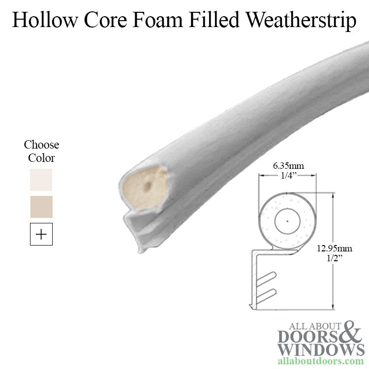 Hollow Core Foam Filled bulb, .250 Diameter Offset Barb - Hollow Core Foam Filled bulb, .250 Diameter Offset Barb
