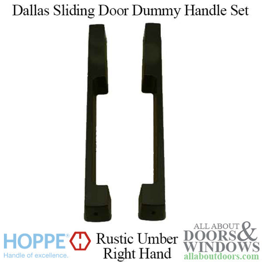 HOPPE Dallas Series Sliding Door Handle Set for HLS9000 Multipoint Locking System Dummy Right Hand Rustic Umber