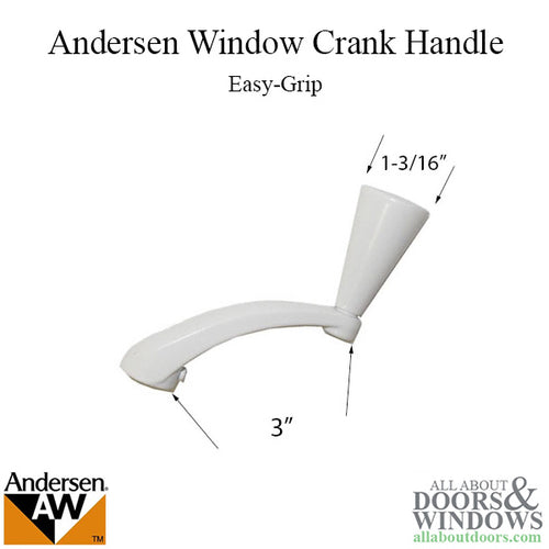 Andersen Window Improved/E-Z Casement Crank/Handle - Easy Grip - White - Andersen Window Improved/E-Z Casement Crank/Handle - Easy Grip - White