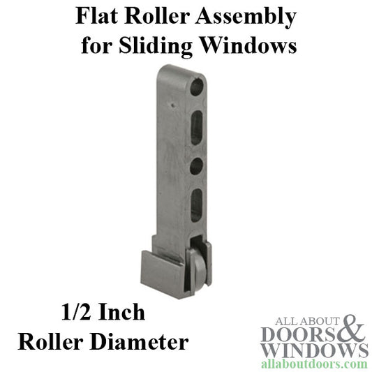 Roller Assembly (Flat) - Sliding Windows, Vertical Rail - Nylon