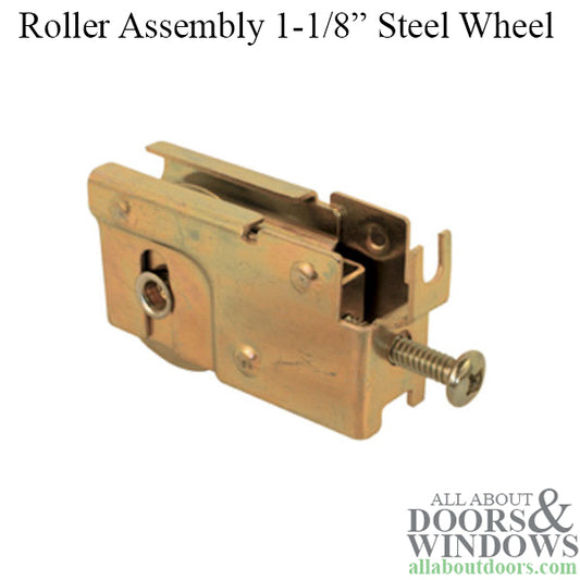 Sliding Door Roller With Adjustable U Tab Housing 1.125 Steel Roller