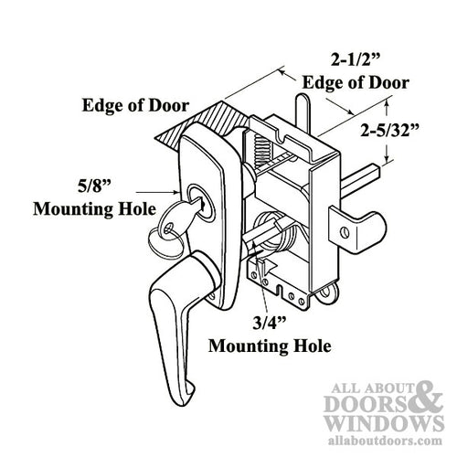 L Handle and Locking Unit for Garage Door - Chrome - L Handle and Locking Unit for Garage Door - Chrome