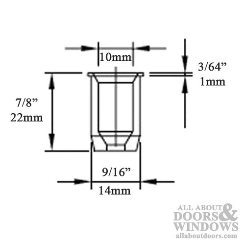 Round Shootbolt Socket Strike Sleeve D1 Brass Finish - Round Shootbolt Socket Strike Sleeve D1 Brass Finish