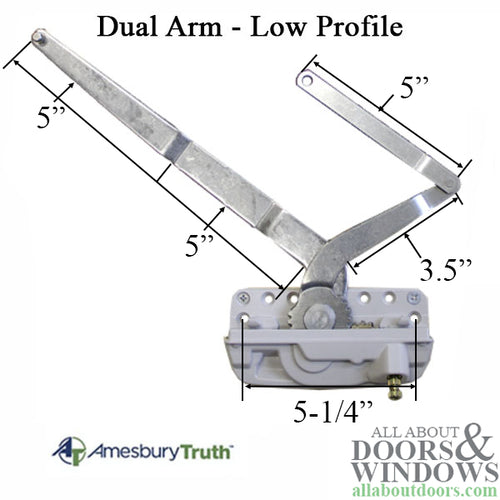 Truth Encore 50.17 Dual Arm Casement Operator, Low Profile, Sill Mount, Left Hand - Truth Encore 50.17 Dual Arm Casement Operator, Low Profile, Sill Mount, Left Hand