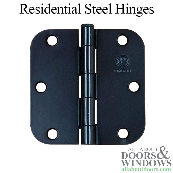 Residential Door Hinge 3.5 x 3.5 x 5/8 Radius Corner, Penrod Emblem - Oil Rubbed Bronze - Residential Door Hinge 3.5 x 3.5 x 5/8 Radius Corner, Penrod Emblem - Oil Rubbed Bronze