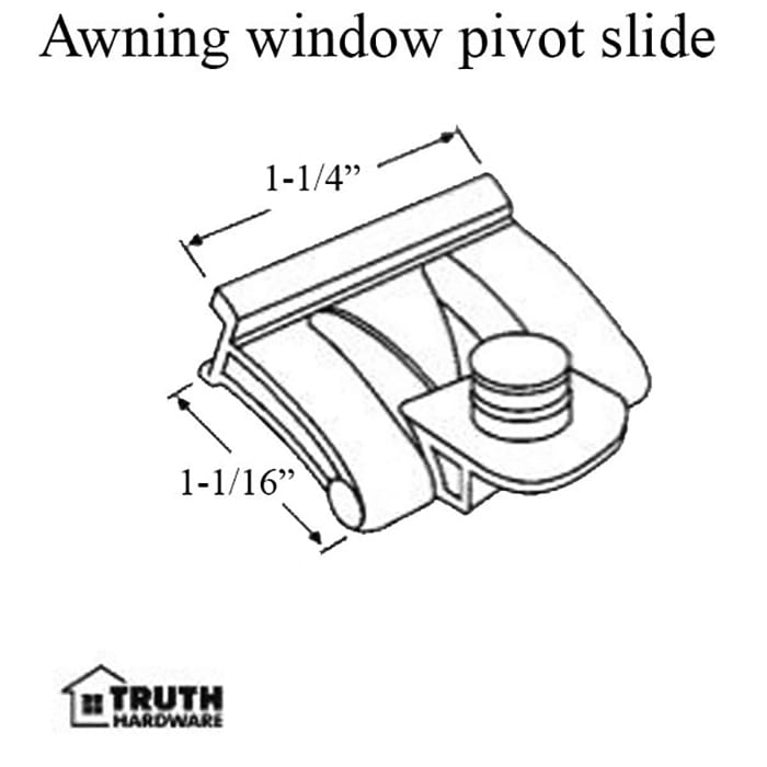 Awning window pivot slide assembly, Plastic - Black - Awning window pivot slide assembly, Plastic - Black
