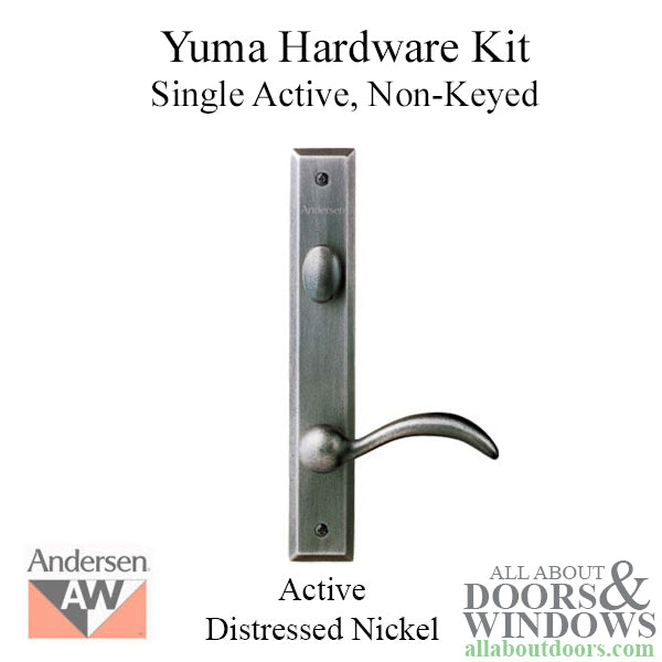 Andersen Yuma Single Door Hardware Kit - Active, Non-Keyed - Distressed Nickel - Andersen Yuma Single Door Hardware Kit - Active, Non-Keyed - Distressed Nickel