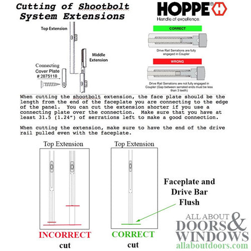 16mm Manual Middle Extension Shootbolt-Tongue @ 23.62