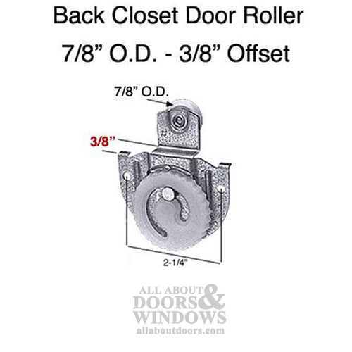 Acme 3100 Back Closet Door Roller Assembly 7/8 Inch Wheel 3/8 Inch Offset - Acme 3100 Back Closet Door Roller Assembly 7/8 Inch Wheel 3/8 Inch Offset