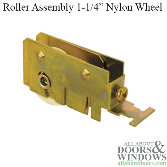 Sliding Patio Door Roller with Adjustable Steel Housing Assembly 1-1/4 Inch Nylon Wheel Diameter