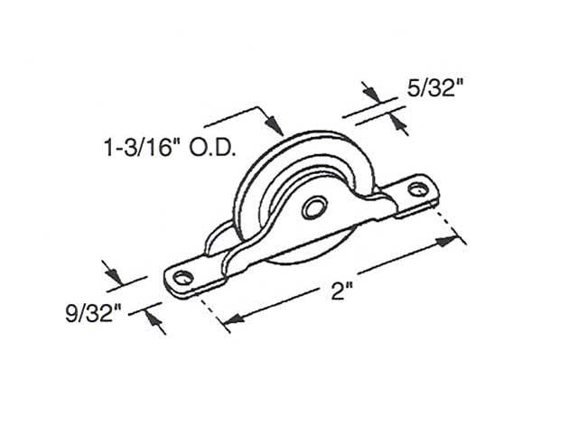 Rollers, Sliding Door, 1-3/16 inch O.D., NylonFor Thin Doors - Rollers, Sliding Door, 1-3/16 inch O.D., NylonFor Thin Doors