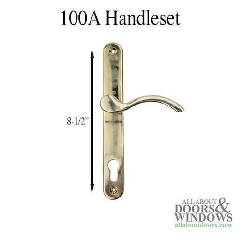 Active Handleset 100A Euro LH Multi-point lock Trim  - Polished Brass - Active Handleset 100A Euro LH Multi-point lock Trim  - Polished Brass