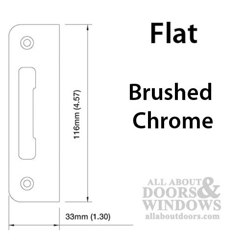Strike Plate, PT0002N, Flat Tongue 1.30 x 4.57 -  Brushed Chrome - Strike Plate, PT0002N, Flat Tongue 1.30 x 4.57 -  Brushed Chrome