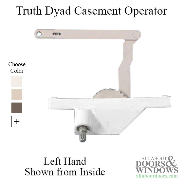 Dyad Operator, Rear Mount, 5 inch screw hole spacing, Left Hand as shown - Choose Color - Dyad Operator, Rear Mount, 5 inch screw hole spacing, Left Hand as shown - Choose Color