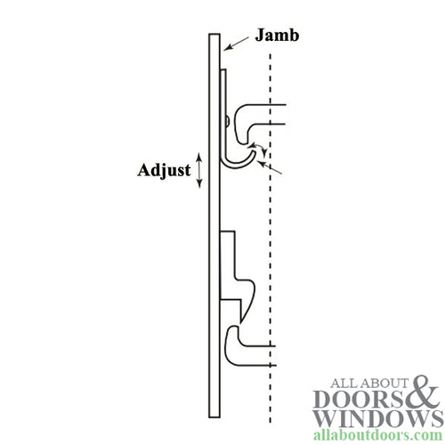 Adjustable Diecast 1-3/16 Inch Latch Strike with 1/4 Inch Offset for Sliding Screen Door - Adjustable Diecast 1-3/16 Inch Latch Strike with 1/4 Inch Offset for Sliding Screen Door