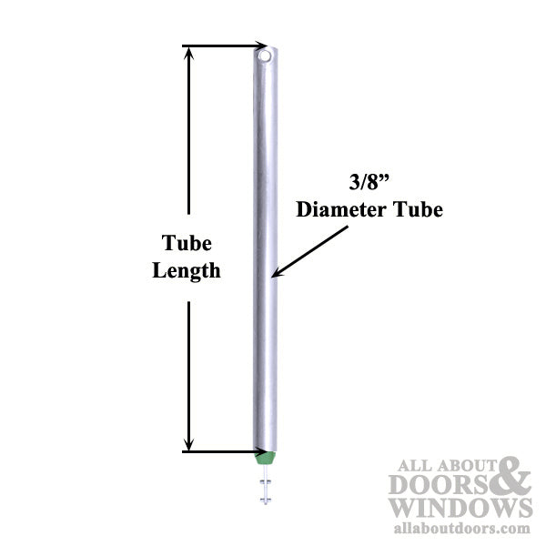 3/8 Inch Spiral Tilt-In Window Balance Rod with Green Bearing and Double Pins - Choose Length - 3/8 Inch Spiral Tilt-In Window Balance Rod with Green Bearing and Double Pins - Choose Length