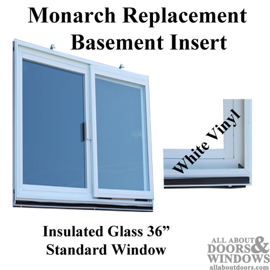 Monarch C-400A-36 Vinyl Basement Window Insert, Dual Pane Glass