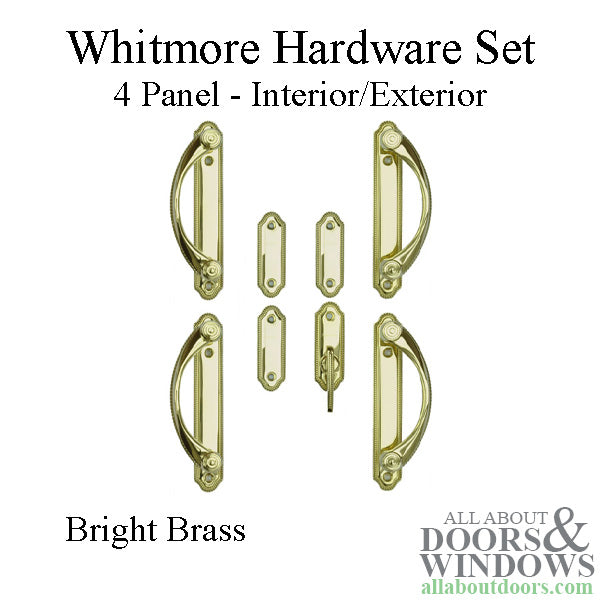 Andersen Whitmore 4-Panel Gliding Door Interior/Exterior Trim Hardware Set - Bright Brass - Andersen Whitmore 4-Panel Gliding Door Interior/Exterior Trim Hardware Set - Bright Brass