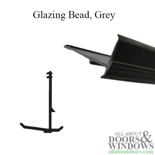 Glazing Bead, Vinyl 8' Lengths - Grey - Glazing Bead, Vinyl 8' Lengths - Grey