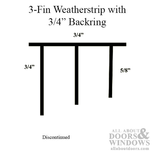 DISCONTINUED Storm Door Expander Sweep with 3 Fins and 3/4 Inch Backing - Black - DISCONTINUED Storm Door Expander Sweep with 3 Fins and 3/4 Inch Backing - Black