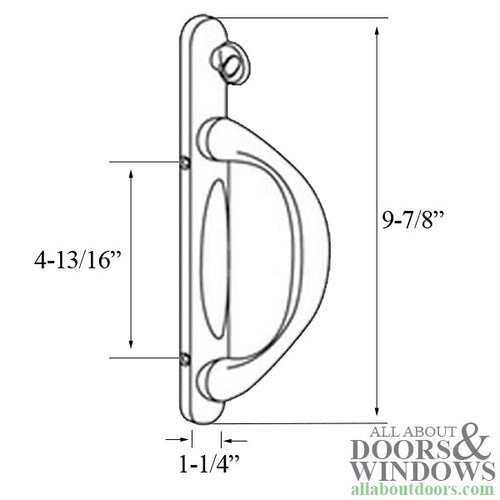 Right Handed ROTO Inside Handle 4-13/16 Inch Screw Hole Spacing Door Handle - Right Handed ROTO Inside Handle 4-13/16 Inch Screw Hole Spacing Door Handle