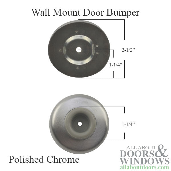 Door Bumper, Concave 2-1/4 Wall Mount - Door Bumper, Concave 2-1/4 Wall Mount