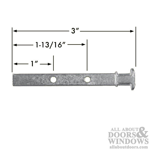 T-Head Pivot Bar, 2 hole  3 inch - Zinc Die cast - T-Head Pivot Bar, 2 hole  3 inch - Zinc Die cast