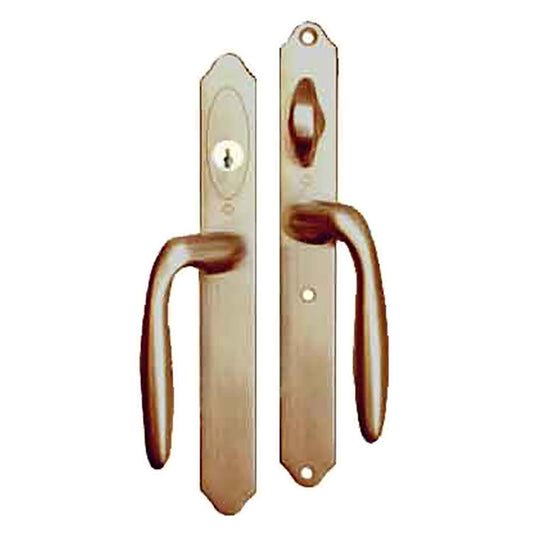 HOPPE HLS 9000 Sliding Door Handle Set Verona Lever Active Keyed Antique Brass