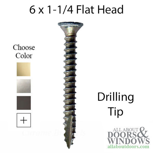 6x1-1/4 Flat Head Phillips Self Drilling Screw - 25 Pack