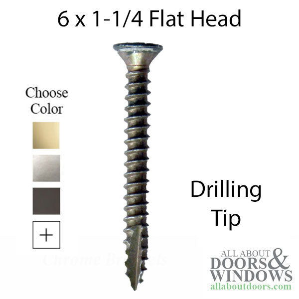 6x1-1/4 Flat Head Phillips Self Drilling Screw - 25 Pack - 6x1-1/4 Flat Head Phillips Self Drilling Screw - 25 Pack